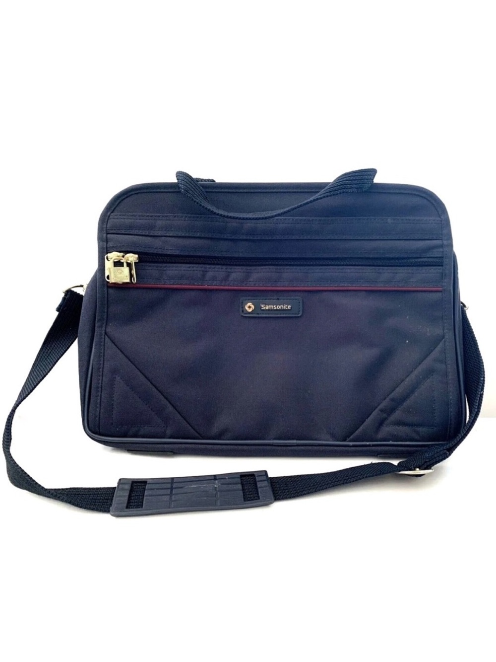 Samsonite Laptop Soft Shell Navy Blue Computer Briefcase Carry On Carrying Bag